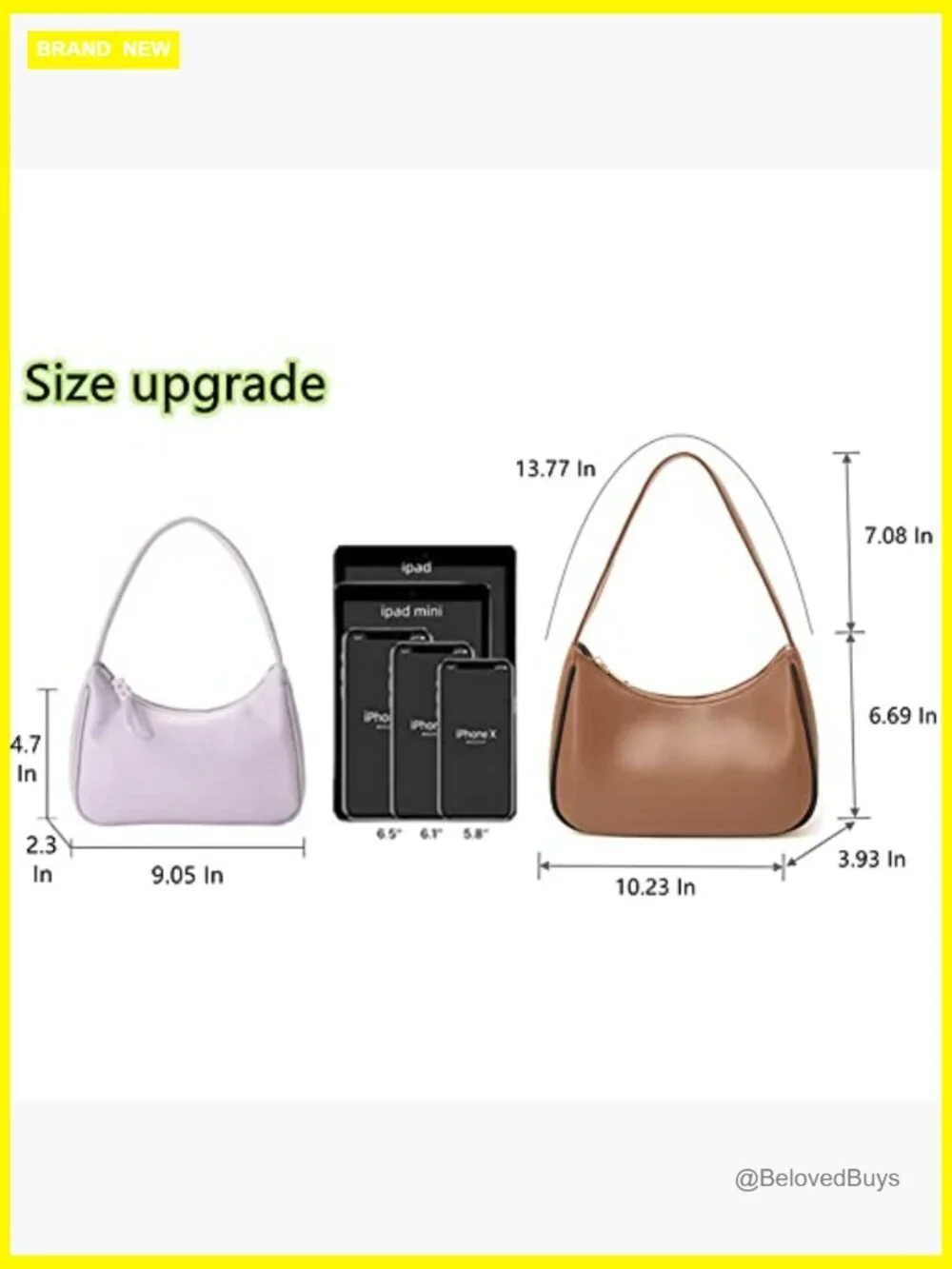Cute Hobo Tote Handbag Mini Clutch Purse with Zipper Closure